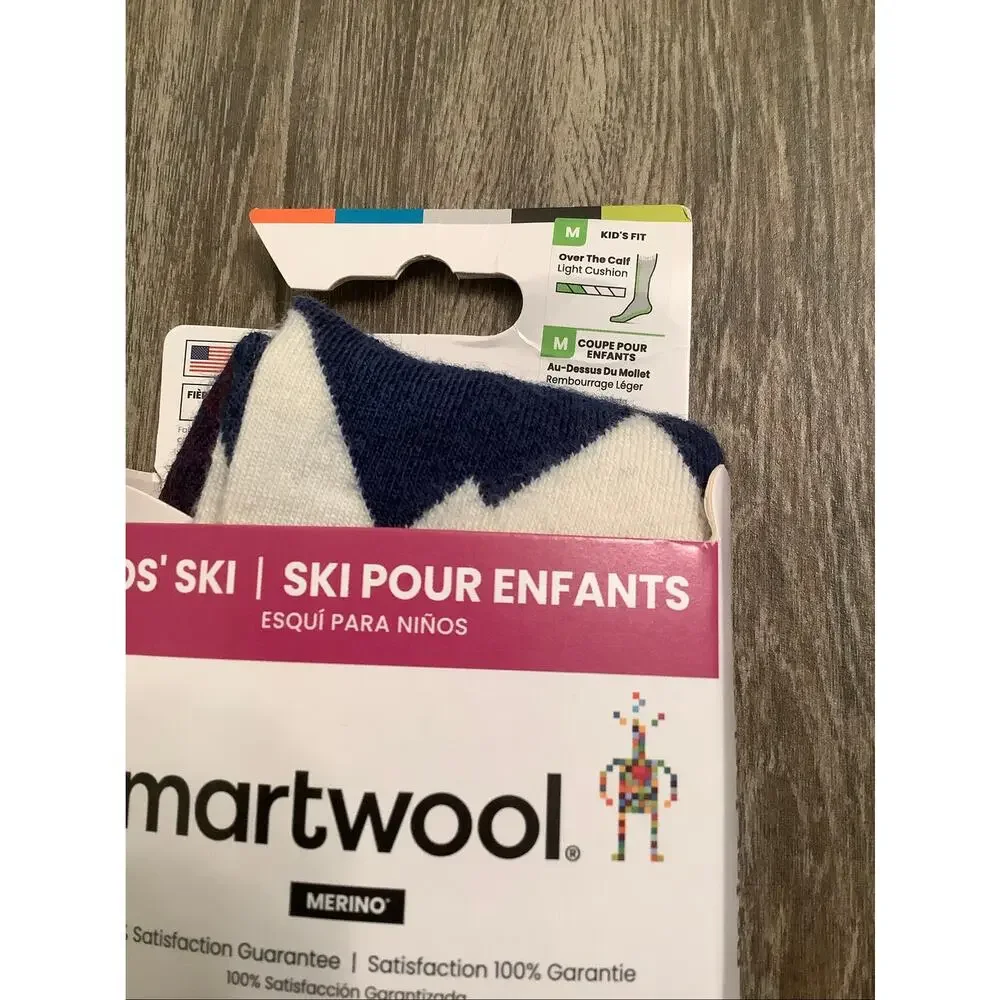 Smartwool Kids' Medium Alpine Blue Ski Light Cushion Over The Calf Socks R6-3